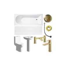 Somerton Bathroom Suite with Brushed Brass Taps